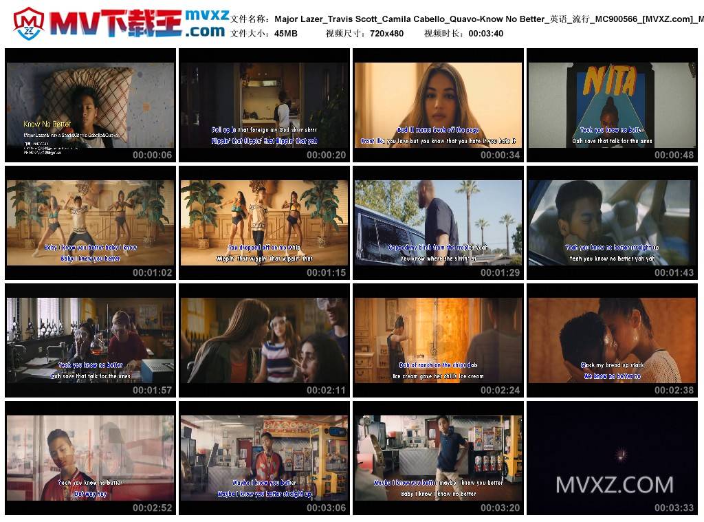 Major Lazer_Travis Scott_Camila Cabello_Quavo-Know No Better_英语_流行_MC900566
